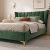 9296 Adda Velvet Queen Bed Frame Green Katil Queen Malaysia Factory