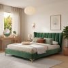 9296 Adda Velvet Queen Bed Frame Green Katil Queen Malaysia Factory
