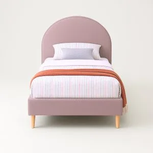honey single bed frame velvet pink