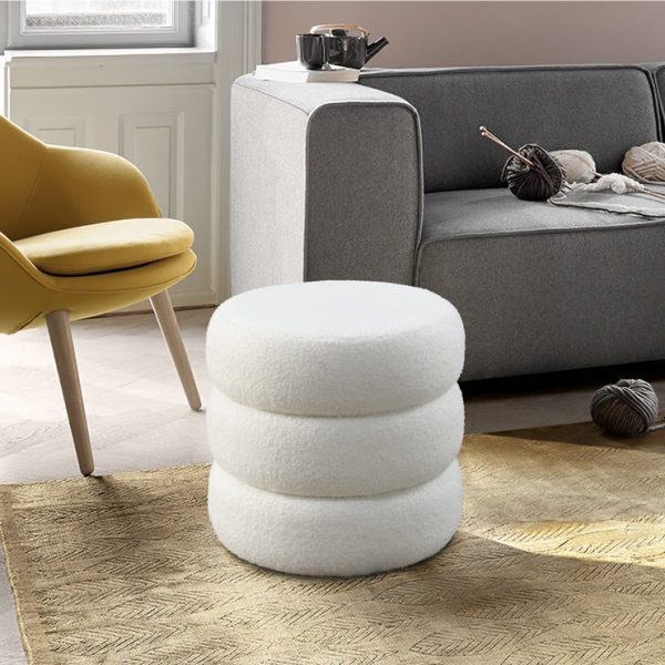 3 layer white stool