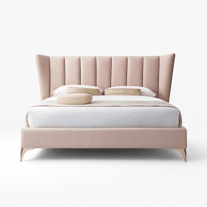 queen velvet bed frame pink