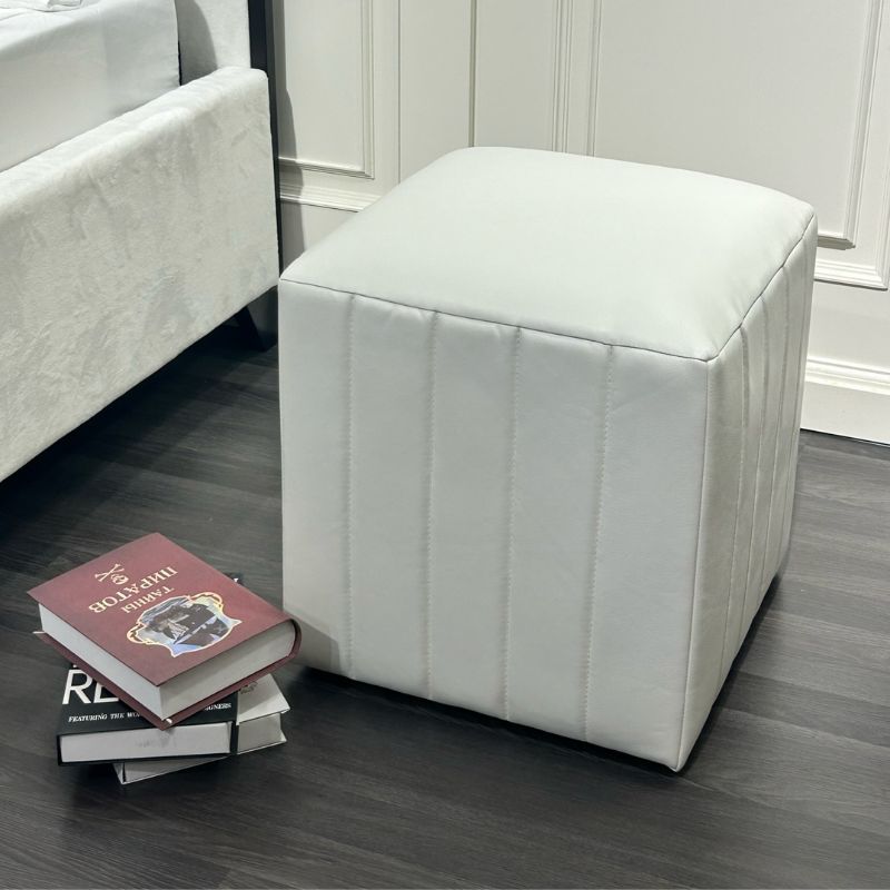 Josie High-Quality White Sofa Stool (Merdeka Special – RM50)