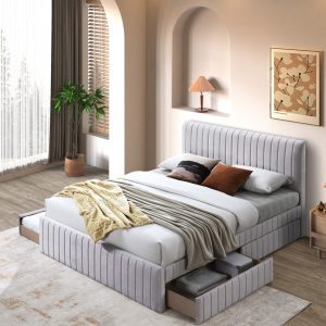 Storage King Bed Frame, bed frame with storage