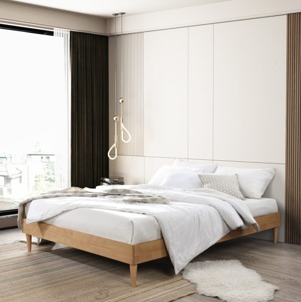 Kanso Veneer Oak Queen Bed Frame