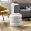 Leia 3 Layer White Fleece Round Stool / Bench Chair