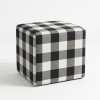 Josie black & white small stool bench 50 checkered