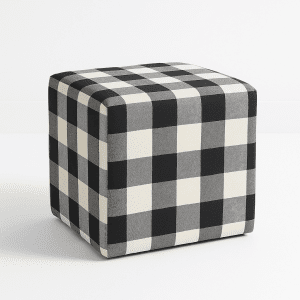 Josie black & white small stool bench 50 checkered
