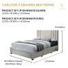 Carlton 3 drawer queen bed frame katil queen laci