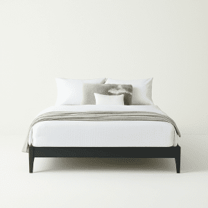 black wooden queen bed frame black 9402 Kuro