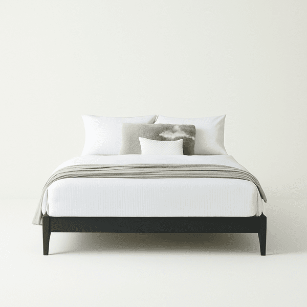 black wooden queen bed frame black 9402 Kuro