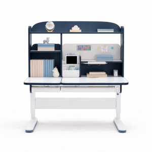 Toby Adjustable Kids Study Desk with Bookshelf | LED Option