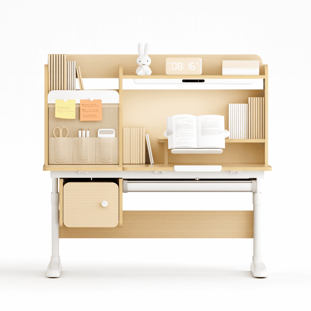 Jolly Ergonomic Wooden Study Desk | Study Table with LED Light