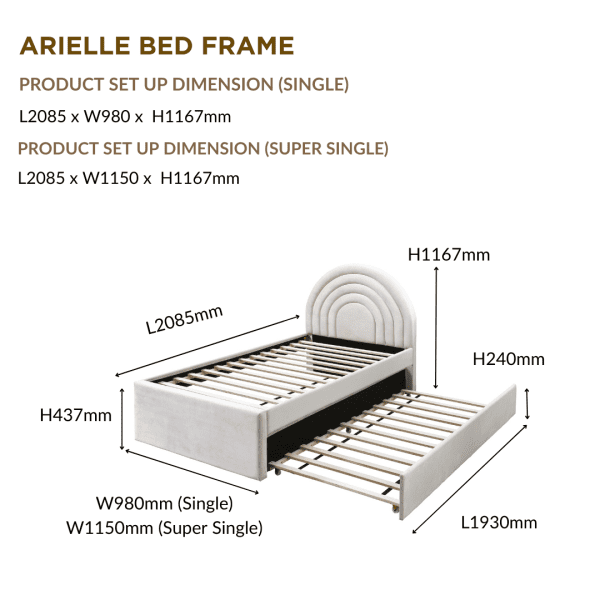 arielle katil super single pull out bed frame malaysia