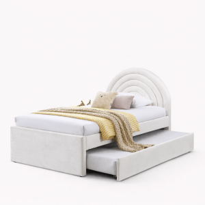 Arielle Single pull out bed frame trundle bed frame super single katil velvet bed malaysia