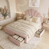 Mirella queen bed frame katil queen storage laci malaysia