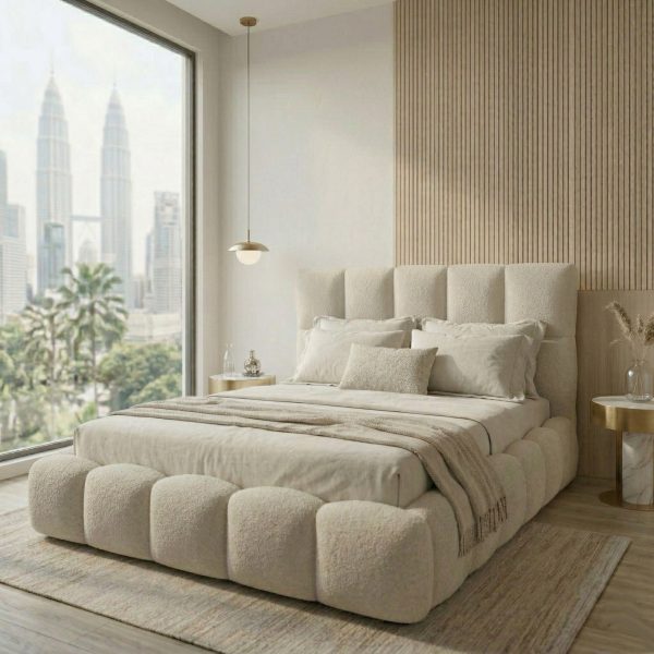 9658 kumo white fleece queen bed frame hydraulic bed frame katil queen storage