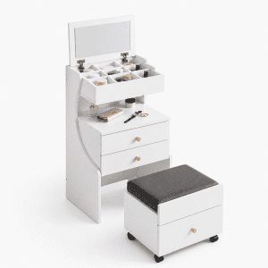 Lumi Vanity Chest with Storage Stool