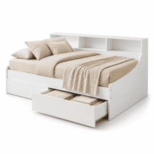 Nova 2 Drawer Storage Single Bed Frame with Shelf Headboard